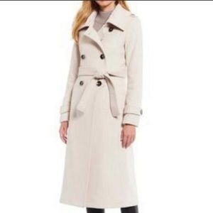 Antonio Melani double breasted long coat nude